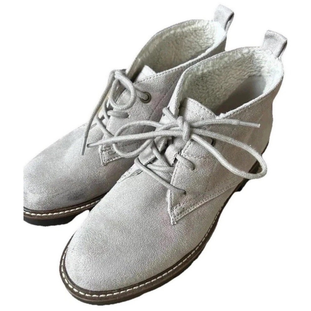 White Mountain Boots Womens 8.5 Suede Insulated Warm Chukka Boot Beige Taupe